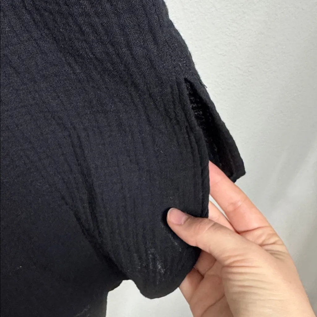 Chico's Gauze Roll Tab Sleeve Notched V-Neck Cotton Tunic Dress size US 8 - Image 7