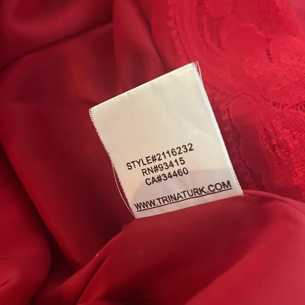 Trina Turk Tomato Red Button Flap Dress Short Sleeve Office Spring Career Prep - Image 8