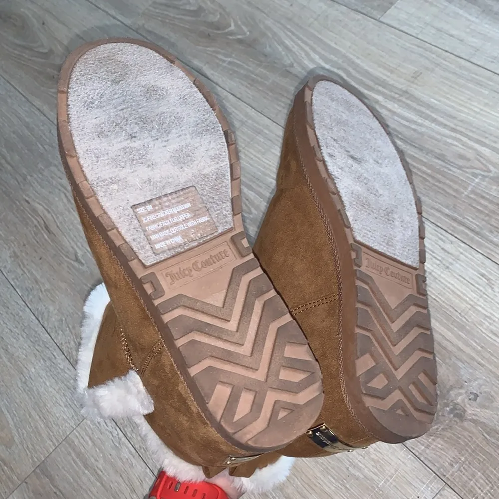 Firecracker Cognac Brown Faux Fur Plush Winter Boots Women 9M - Image 6