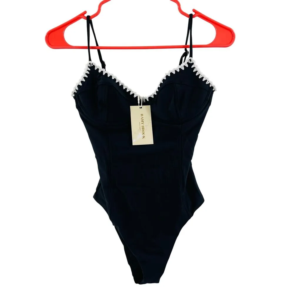 RAMY BROOK Addisyn Swimsuit Size Extra Small One Piece NWT Black White Designer - Image 2