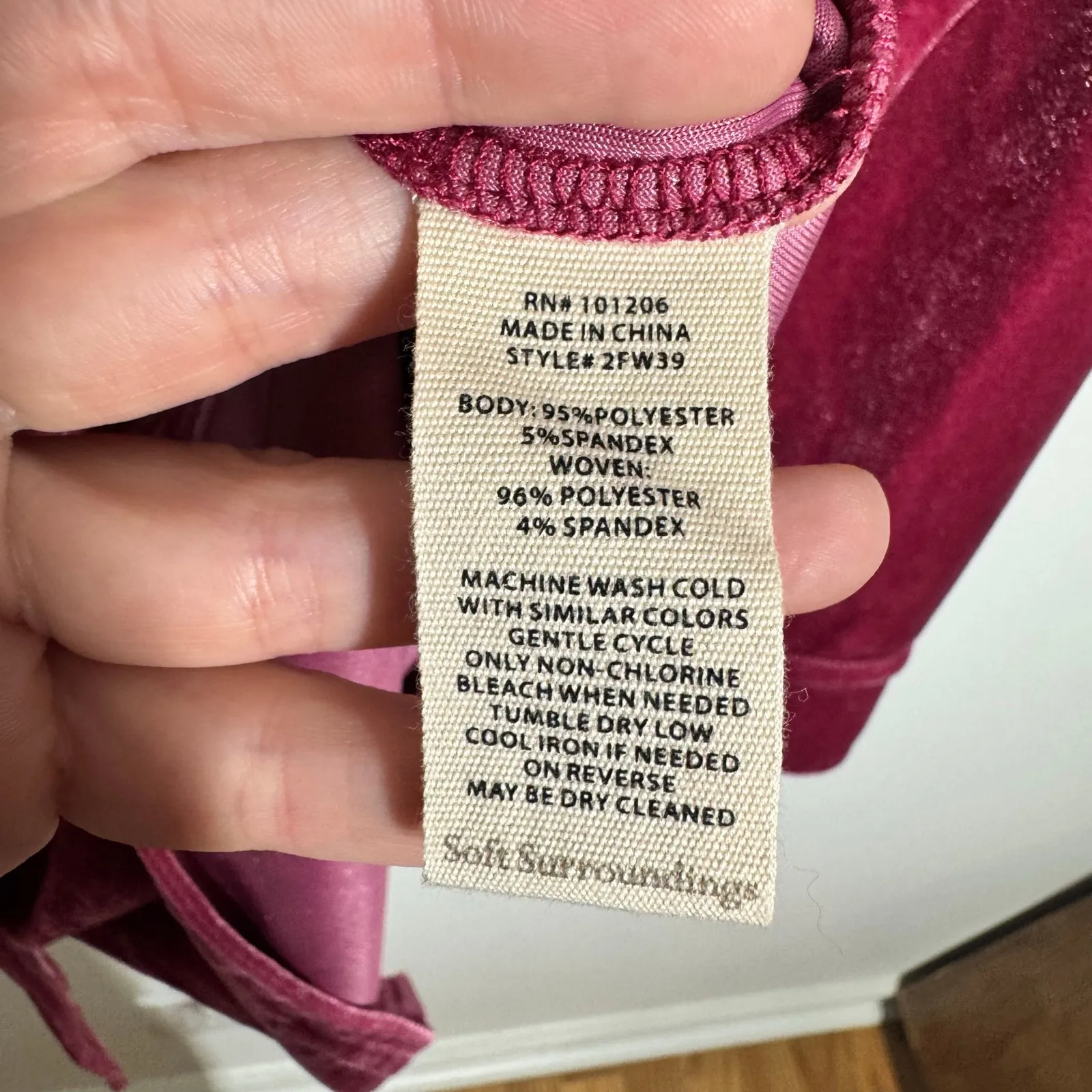 Soft Surroundings Top Women L Cranberry Red Velvet Button Up Blouse Holiday - Image 6