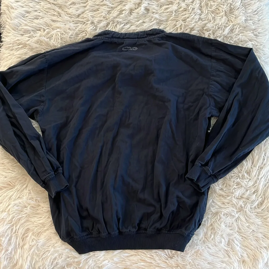 Sausalito Women's Fun Font Navy Long Sleeve Pullover Crazy Shirts Small Blue - Image 4