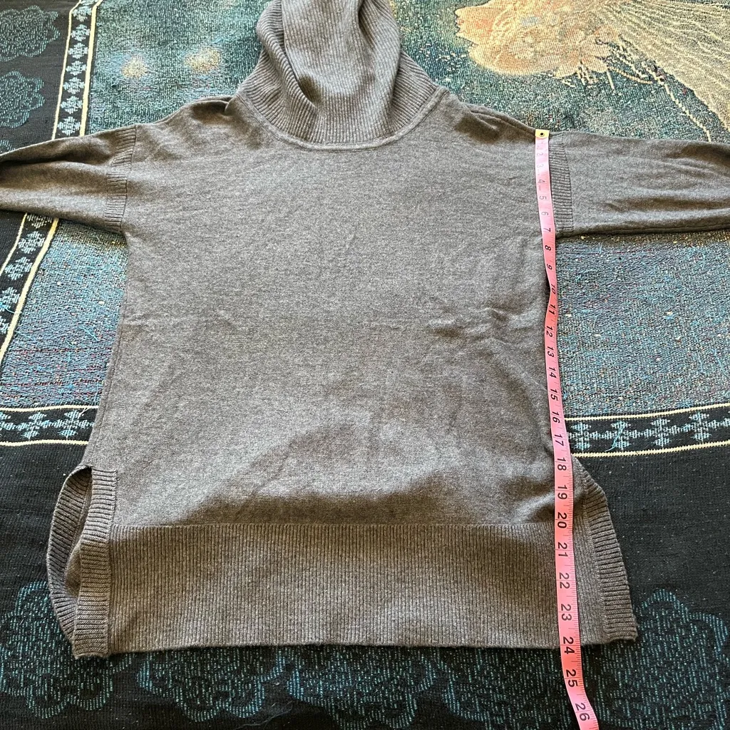 INC International Concepts Dark Grey Wool Cowl Turtleneck Sweater Women’s S Y2K Gray - Image 12