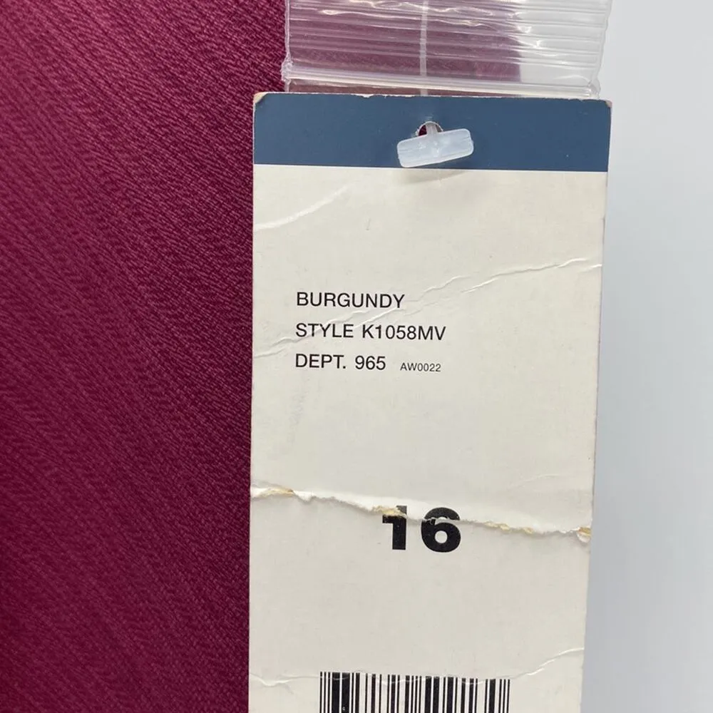 Hillard & Handson burgundy textured a-line skirt business casual cotton blend - Image 2