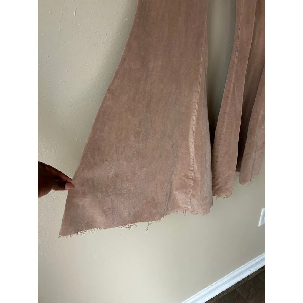 We The Free Tan CRVY Cord Lace Up Flare Jeans Size 26 - Image 4