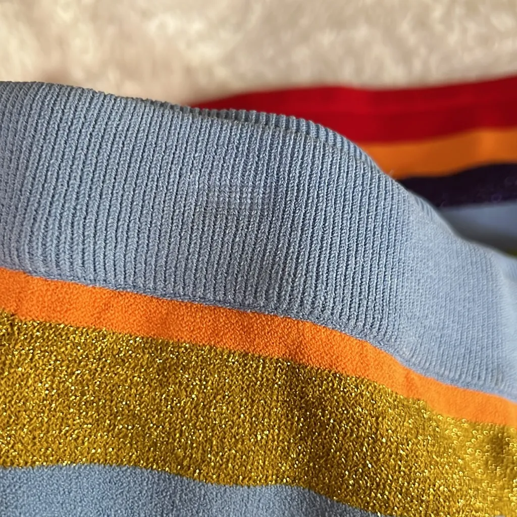 Milly Striped Shimmer Tank Skirt Set Medium - Image 3