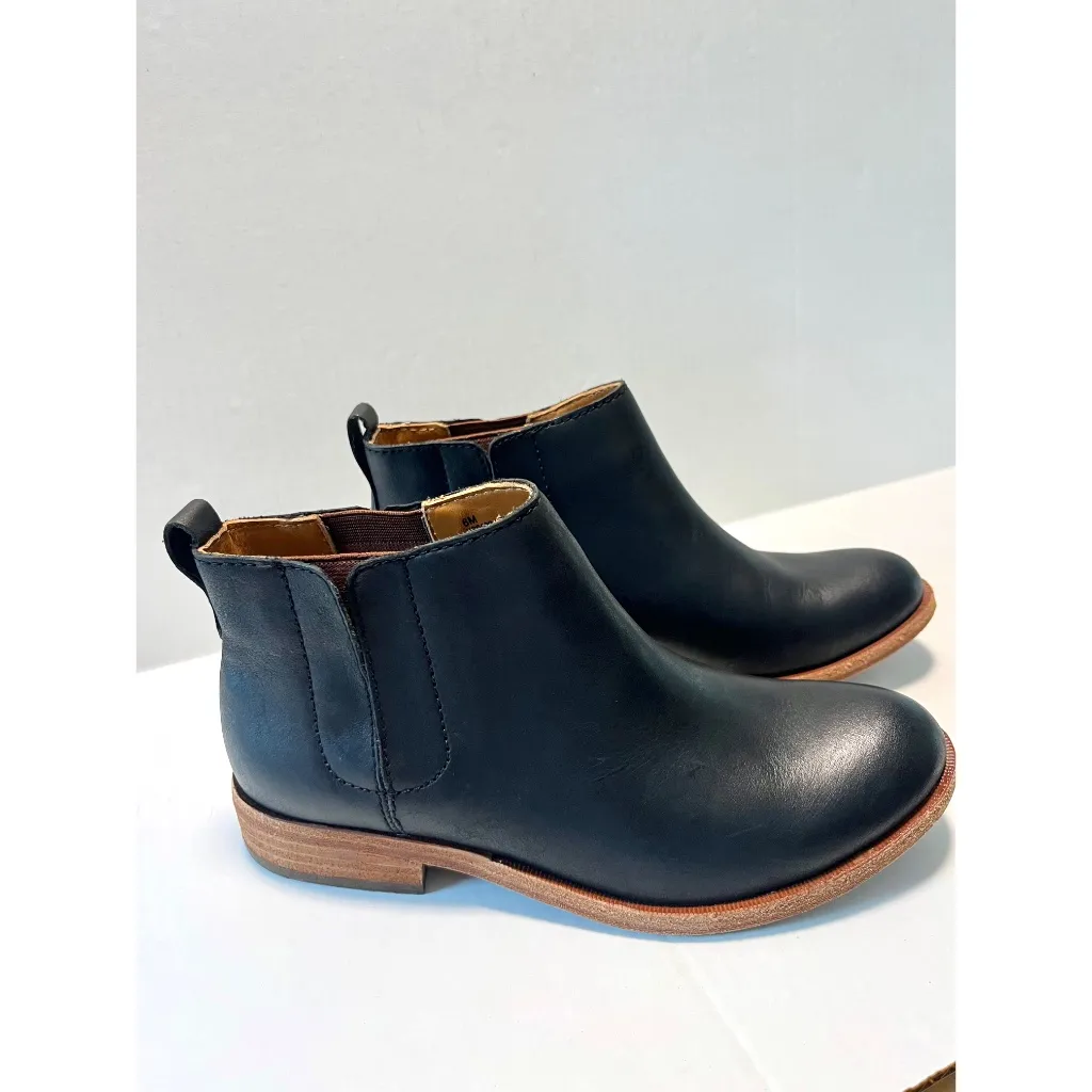Kork Ease Sz 6M Black Leather Velma Chelsea Boot Pull‎ On Rubber Inserts Outsole - Image 11