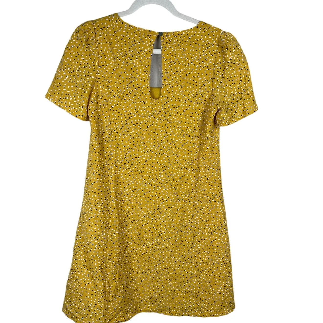 Molly Bracken Fitted Scoop Neck‎ Saffron Yellow Woven Dress Size Small - Image 2