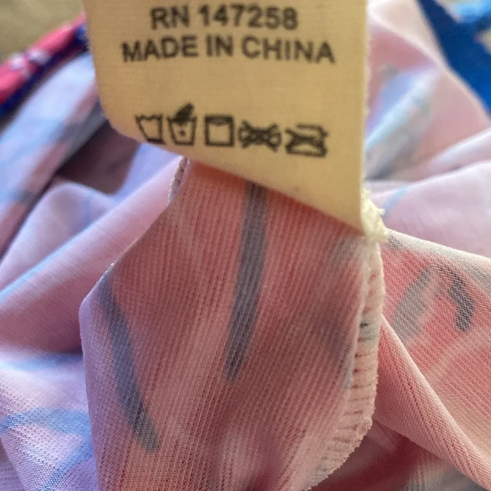 Simply Southern Tassel Hem S/S Pink Aqua Sea Shell AOP Scoop Neck Size LARGE - Image 7