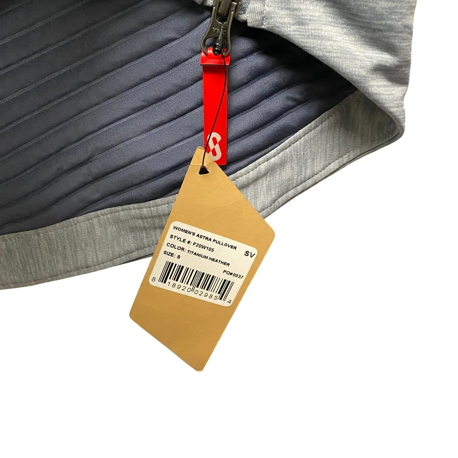 OROS Women's Astra Pullover Titanium Heather 3/4 Sleeve Mock Neck Size S Outdoor Gray - Image 2