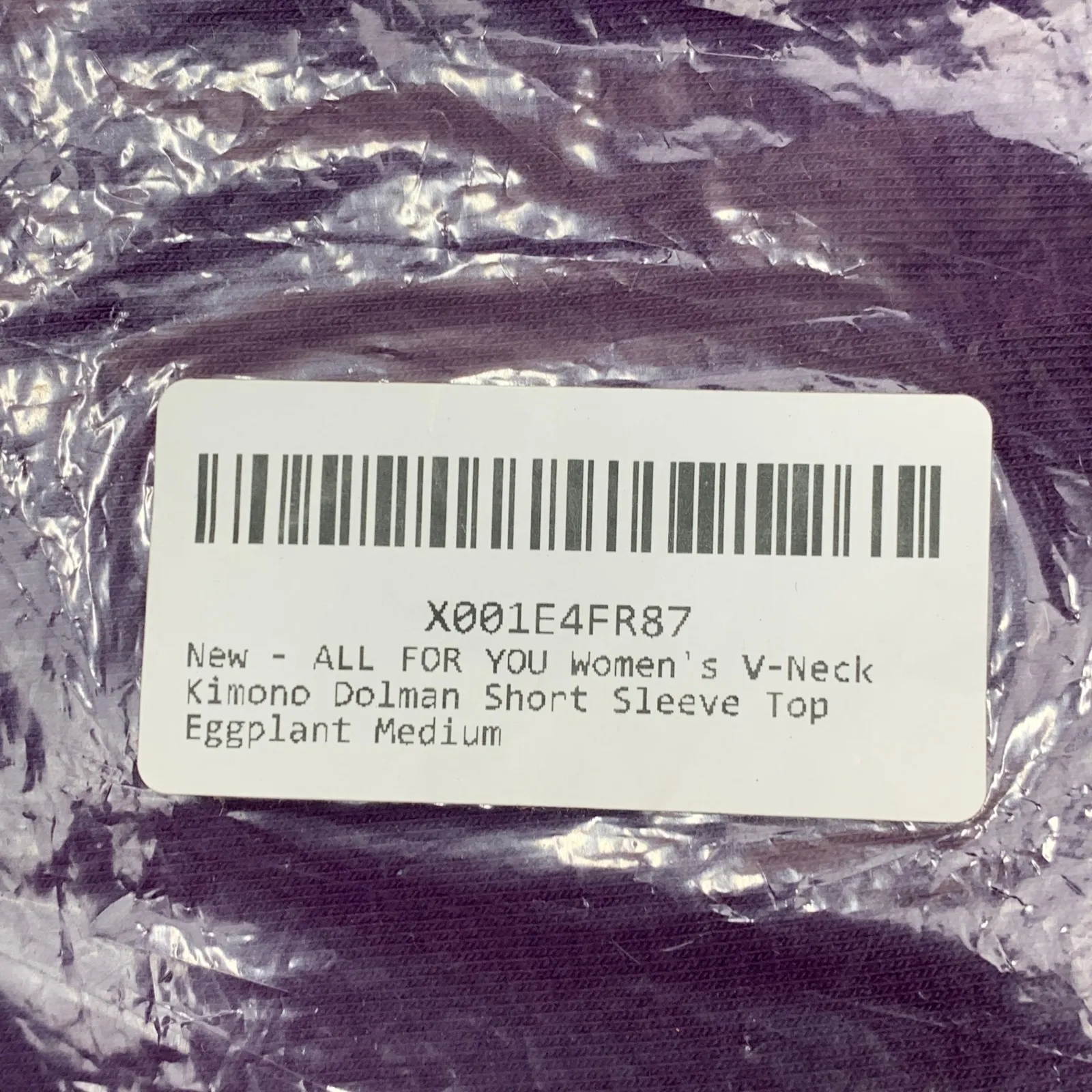 Amore All.F.Y Women Medium Purple Dolman Short Sleeve V Neck Top Made in USA New - Image 7