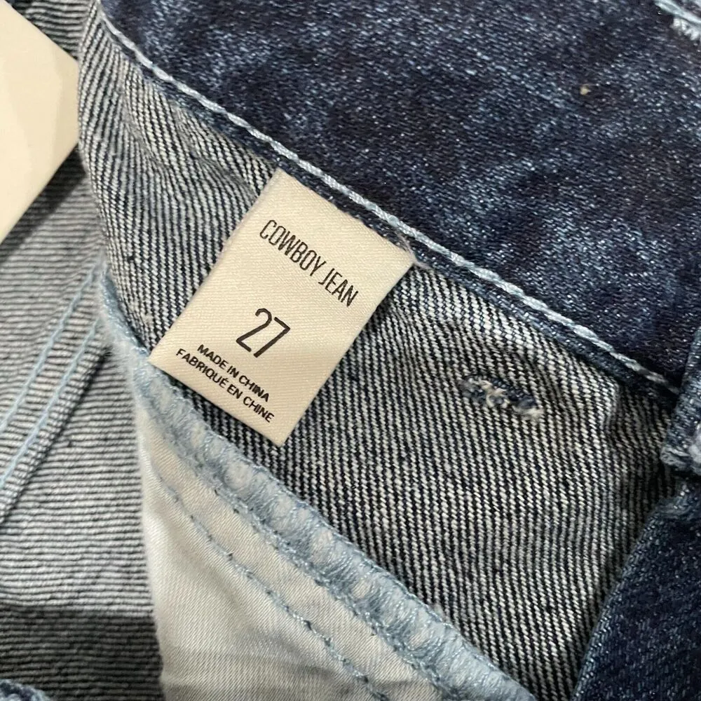 Urban Outfitters BGD High Rise Cowboy Jeans Silver Coated Size 27 Festival Disco - Image 15