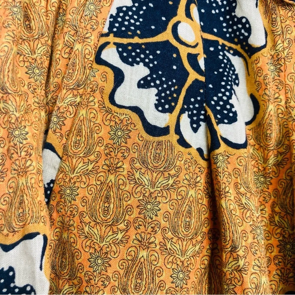 Anthropologie Kennedy linen blends tie waist boho patterned short. Size Medium - Image 3