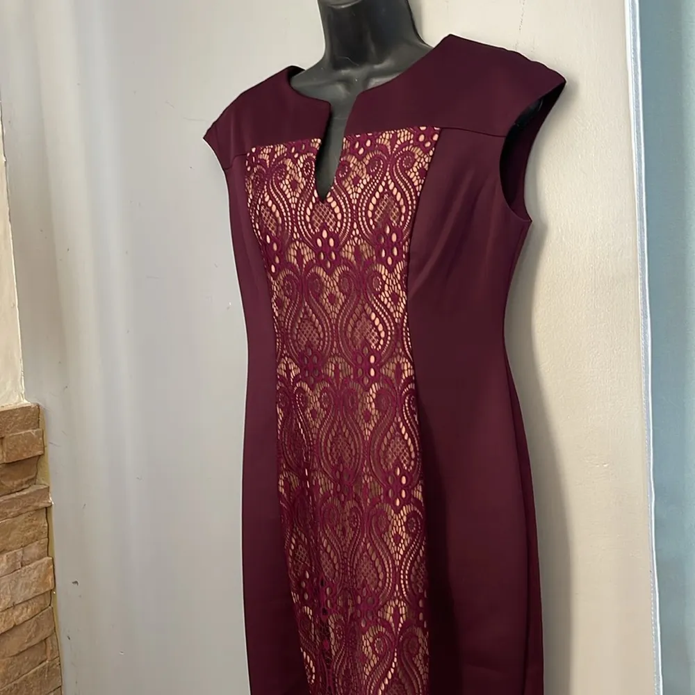 Connected Apparel plum Midi Dress, size 8P - Image 3