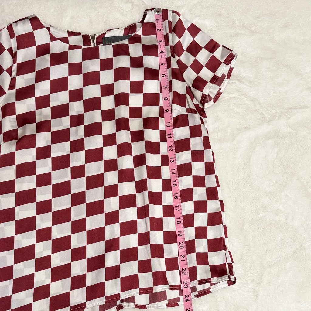 Anthropologie Sunday in Brooklyn size XS Red and White Checkered Blouse - Image 6