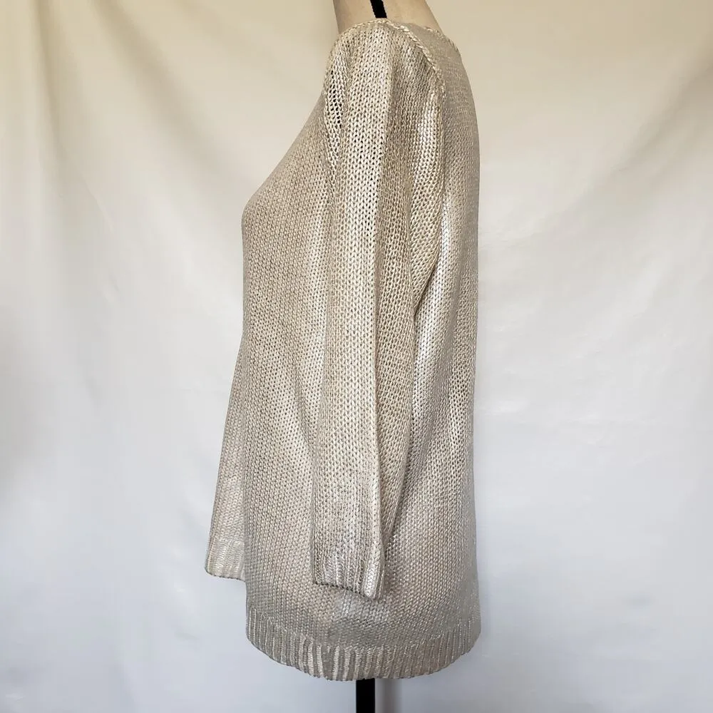 Jones New York Signature Womens Sweater Size Medium Metallic Pullover Preppy - Image 6