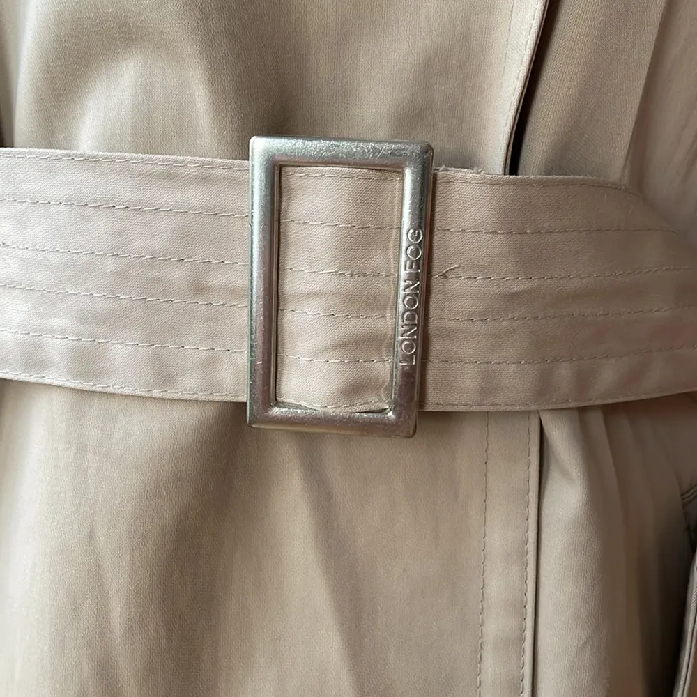 Vintage London Fog Classic Khaki Belted Trench Coat Size Small - Image 5