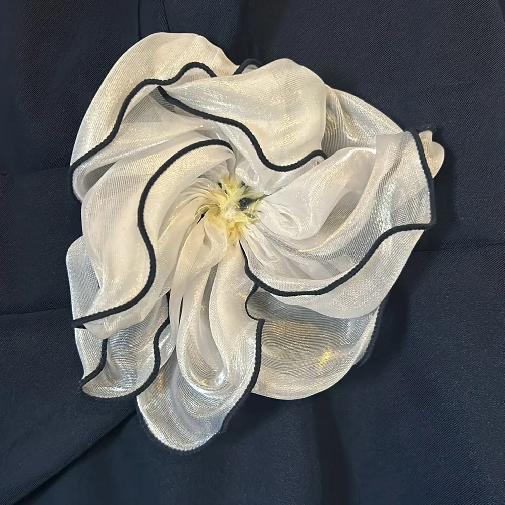 Dress Barn Collection Navy Blue Sleeveless Tiered Dress Sz 16 - Image 4