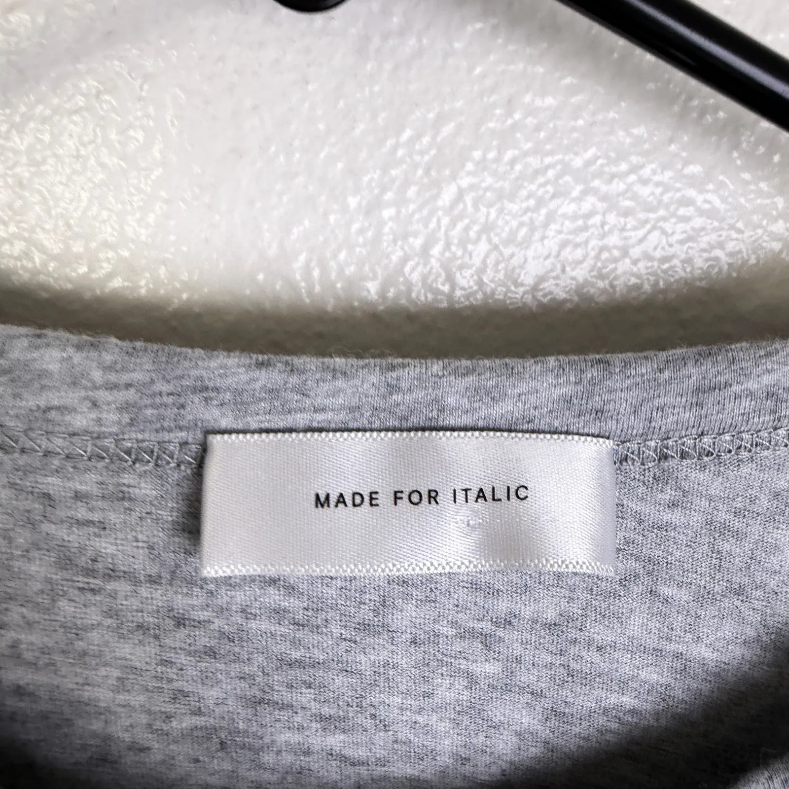 Made For Italic Shirt Womens Large Grey Crew Neck Long Sleeve Embroidered Gray - Image 11