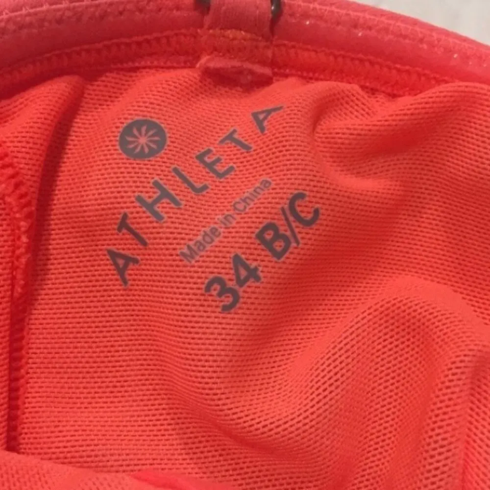 Athleta Swim Tankini Top Sz 34B/C Coral Color Convertible Strap Tankini Top - Image 7