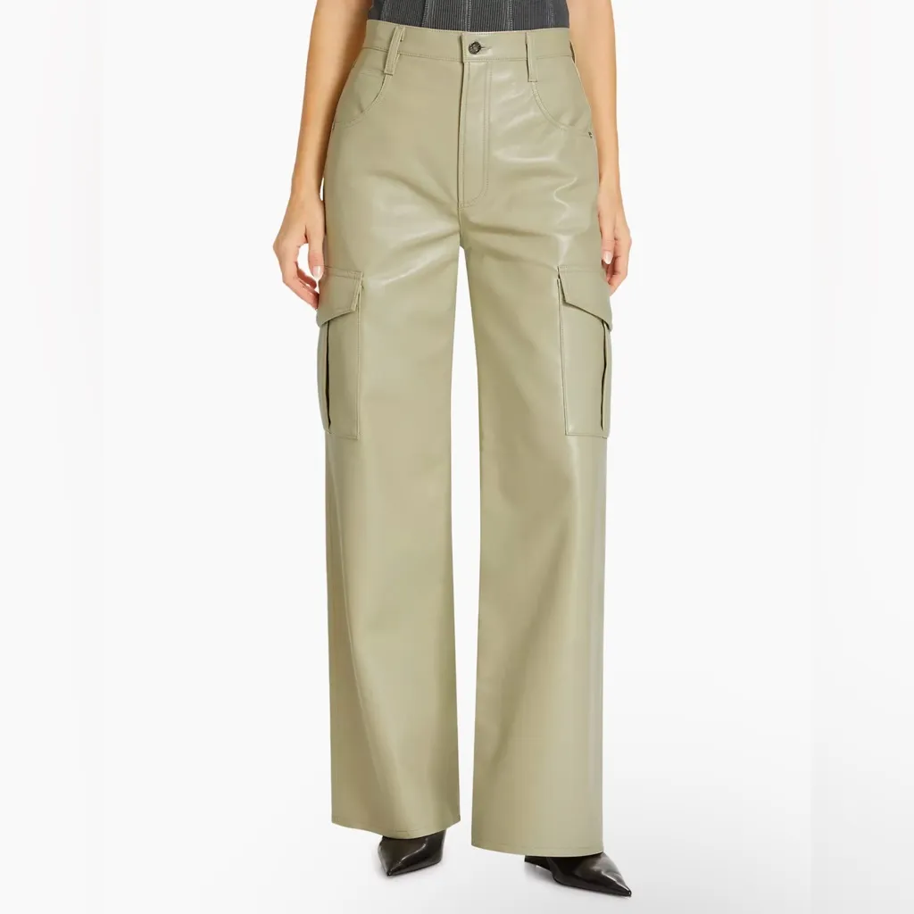 AGOLDE Leather Minka Cargo in Toast - Image 13