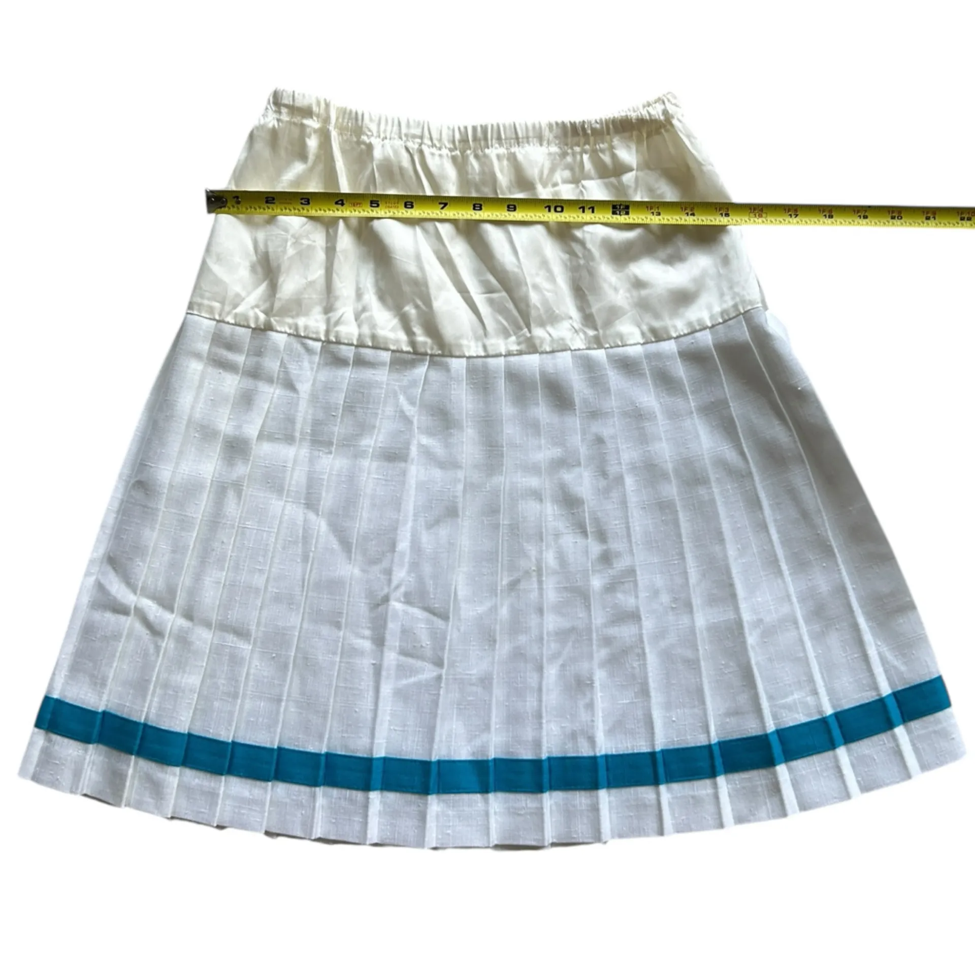 NWOT Vintage 90s White & Blue Pleated Cheer/Tennis Skirt Size 4P - Image 10