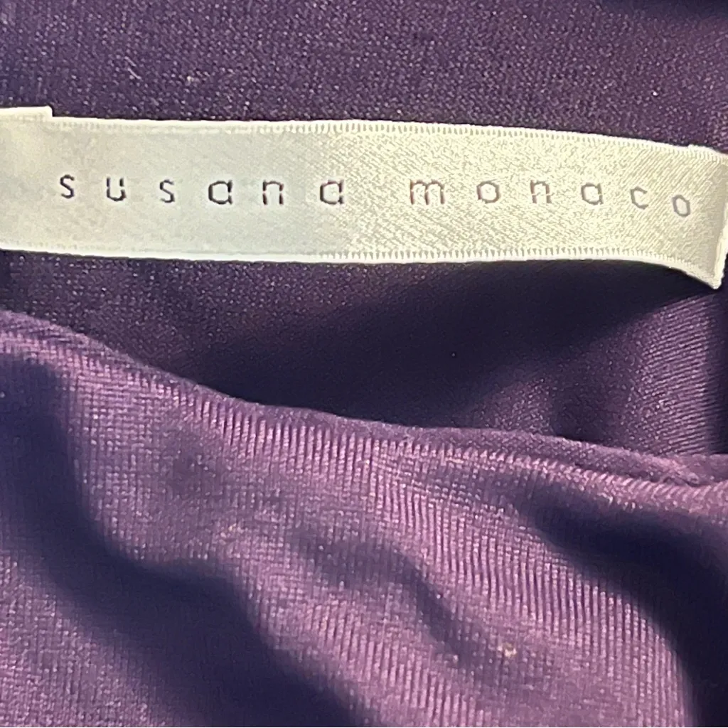 Susana Monaco Deep Purple Double Layered Mini Dress w/3/4 Sleeves-Size S - Image 9