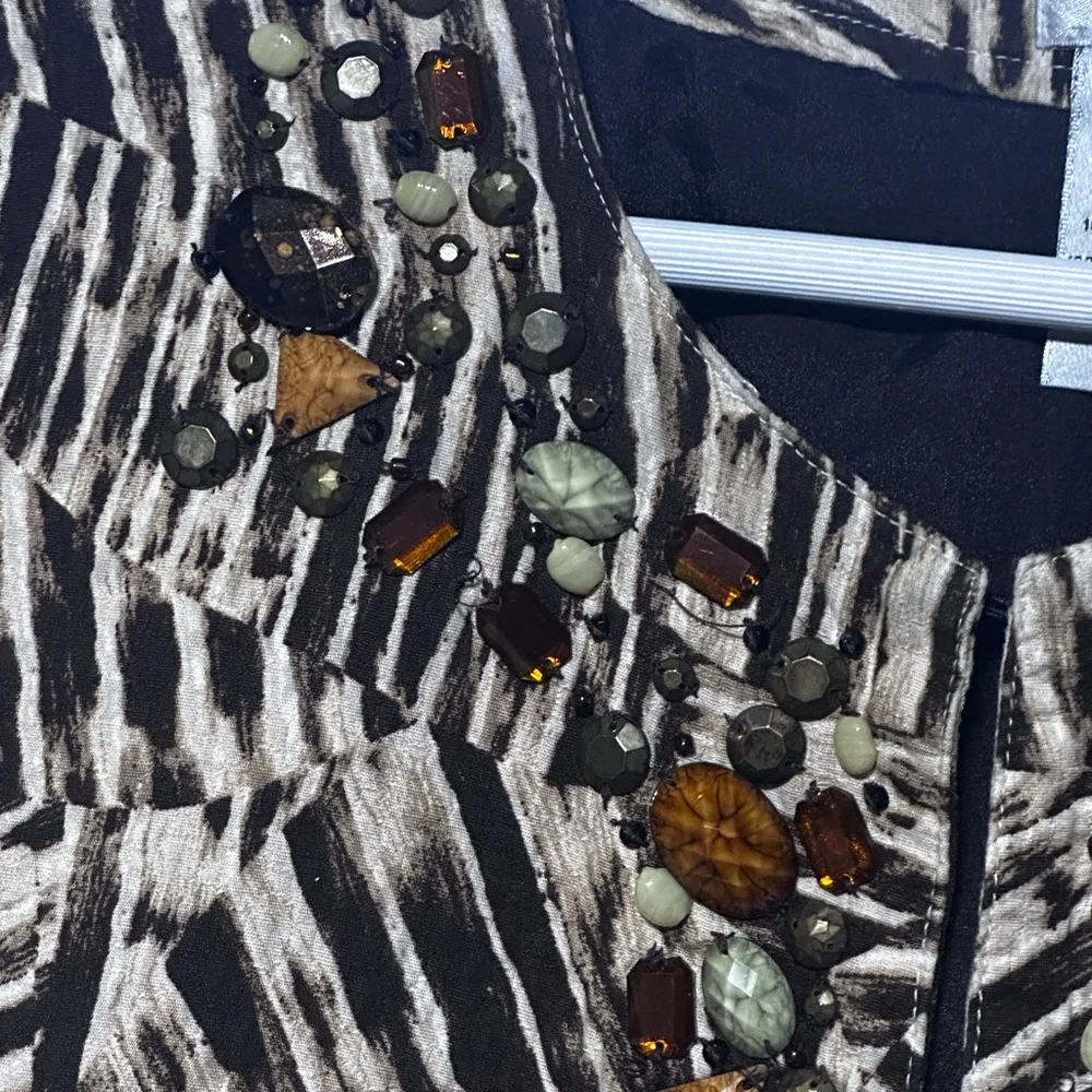 Chico’s Neutral Toned Embellished Hook Closure Classic Blazer Size Small - Image 16