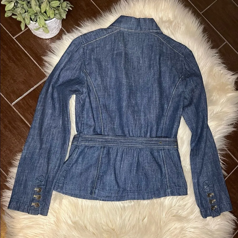 Bamboo Traders denim jacket/blouse sz small Blue - Image 4