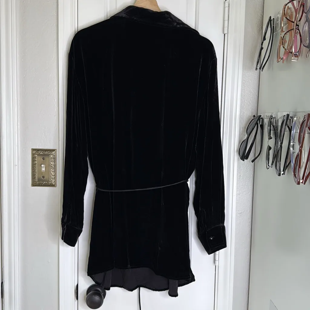 Lauren Ralph Lauren velvet ruffle tunic long sleeve blouse - Image 13