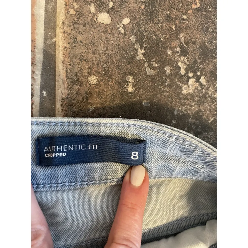 J. Jill Authentic Fit Crop Jeans Cuffed Hem Light Blue Size 8 - Image 3