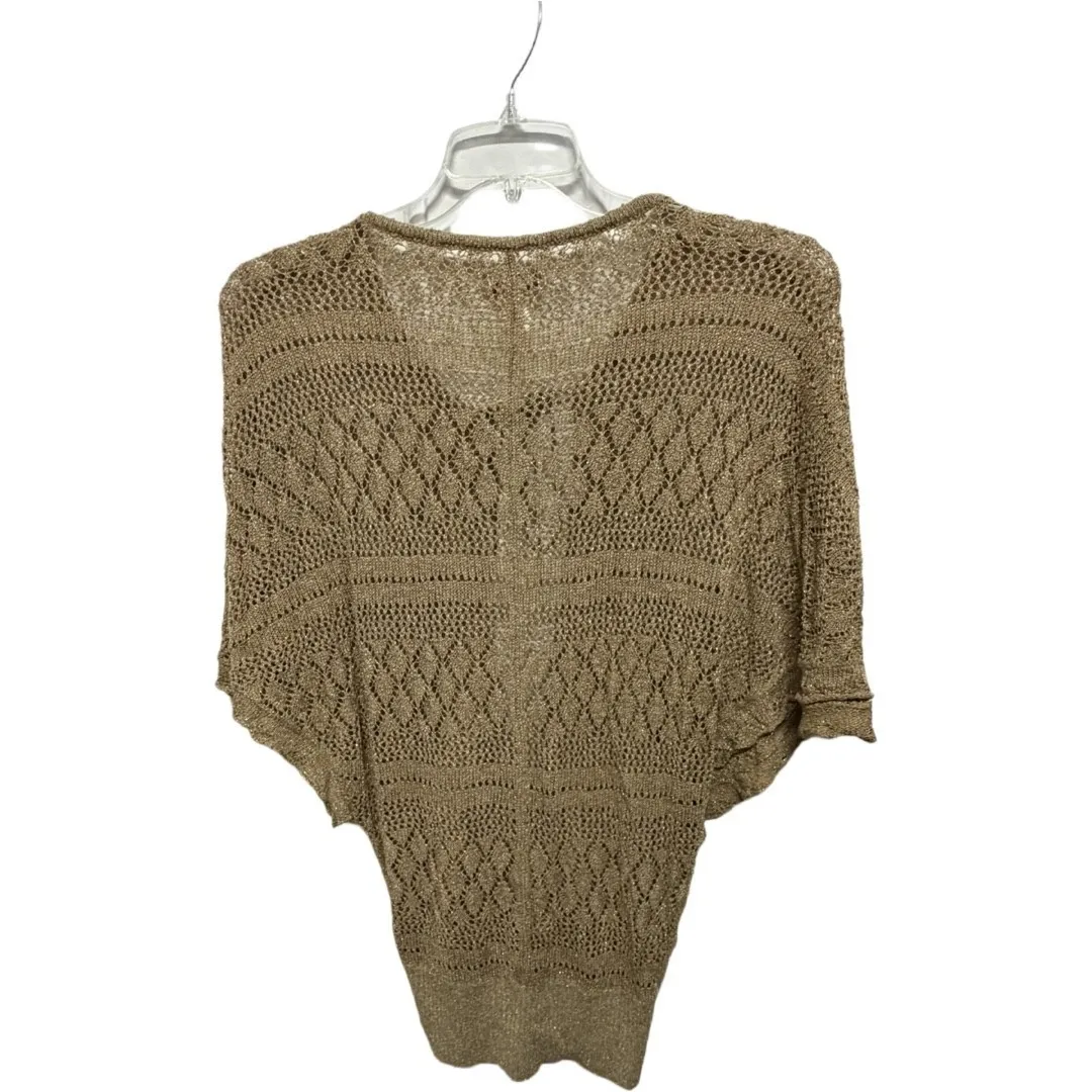 Y2K Vintage Brown Knit Poncho Style Sleeve Deep VNeck Coverup Large Boho Fairy - Image 4
