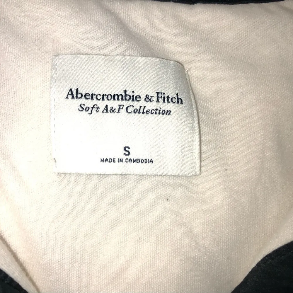 Abercrombie & Fitch Soft A&F Sherpa Fleece Vest Off White Black Size Small Zip - Image 2