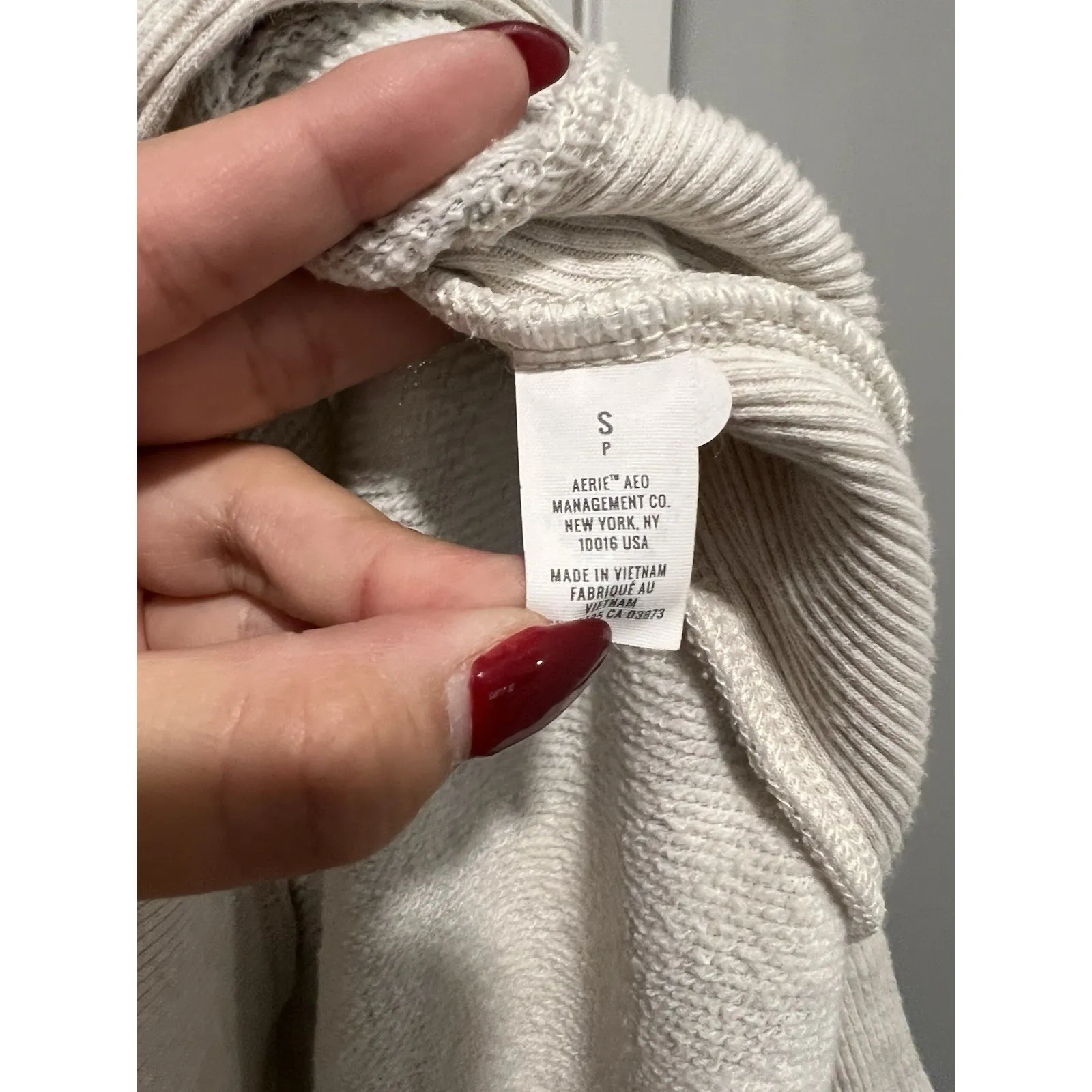 Aerie Good Vibes Oversized Green Camo Side Slit Sweatshirt Women's Small - Image 5