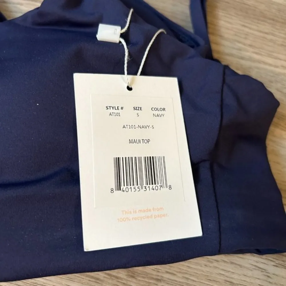 Andie The Maui Bikini Swim Top Navy Size S NWT - Image 6