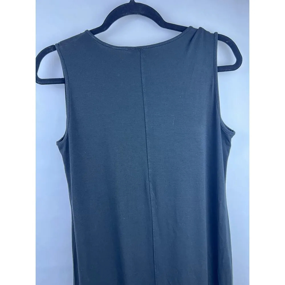 J. Jill Wearever Black Maxi Dress Rayon Spandex Sleeveless Travel Minimalist - Image 12