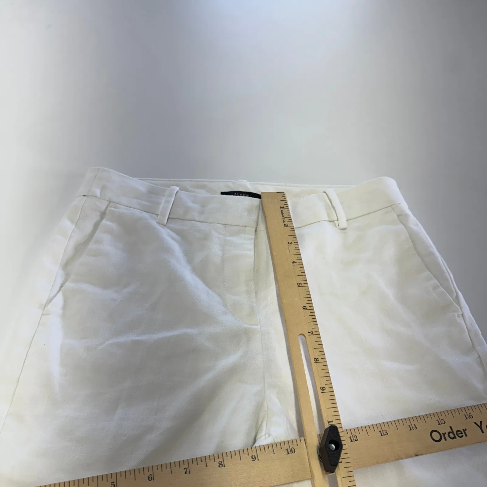 J. Crew Pants Womens 2 White Linen Blend Wide Leg Cropped Summer Casual‎ - Image 7