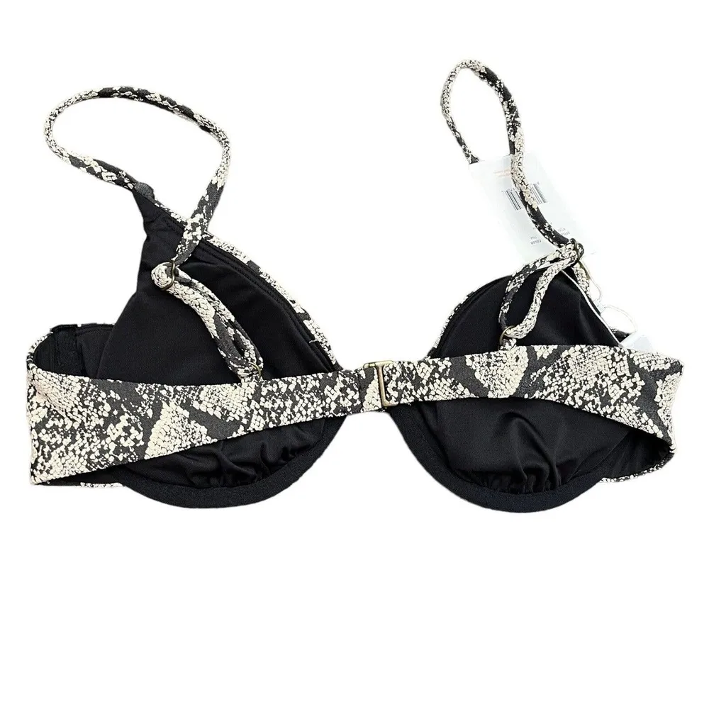 NWT Andie Swim Snakeskin Print Sicily Bikini Swimsuit Top Size Medium - Image 2