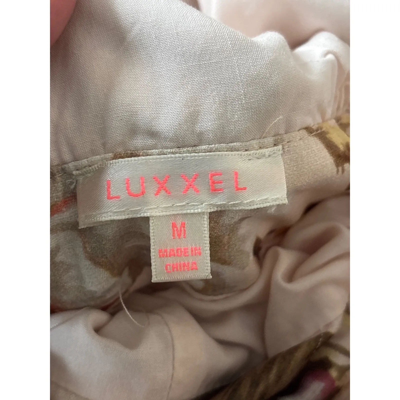 Luxxel Floral Long Sleeve Romper Lace Trim Boho Medium - Image 6