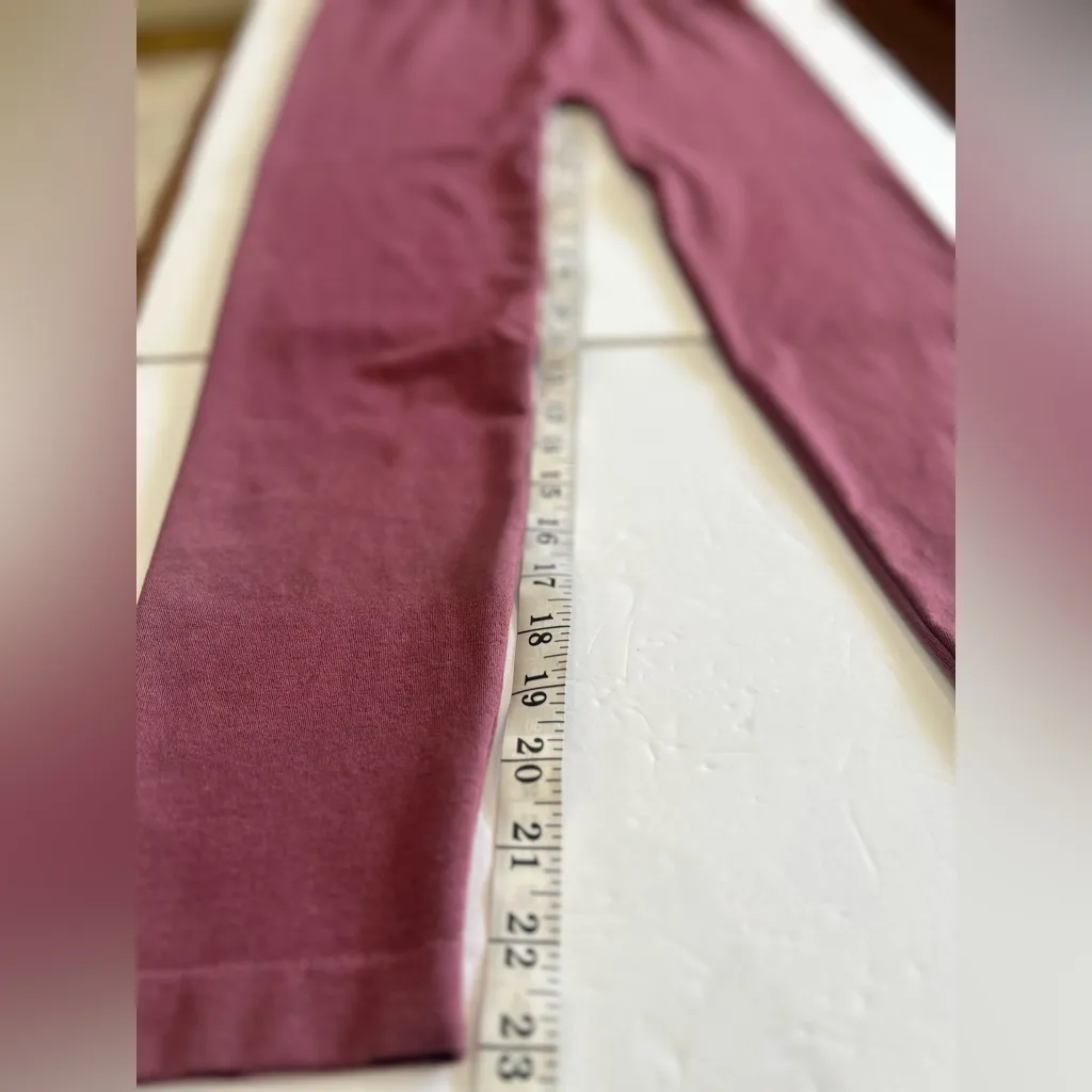 Seamless Over Belly Stretch Maternity Leggings One Size Burgundy Plus friendly Pink - Image 3