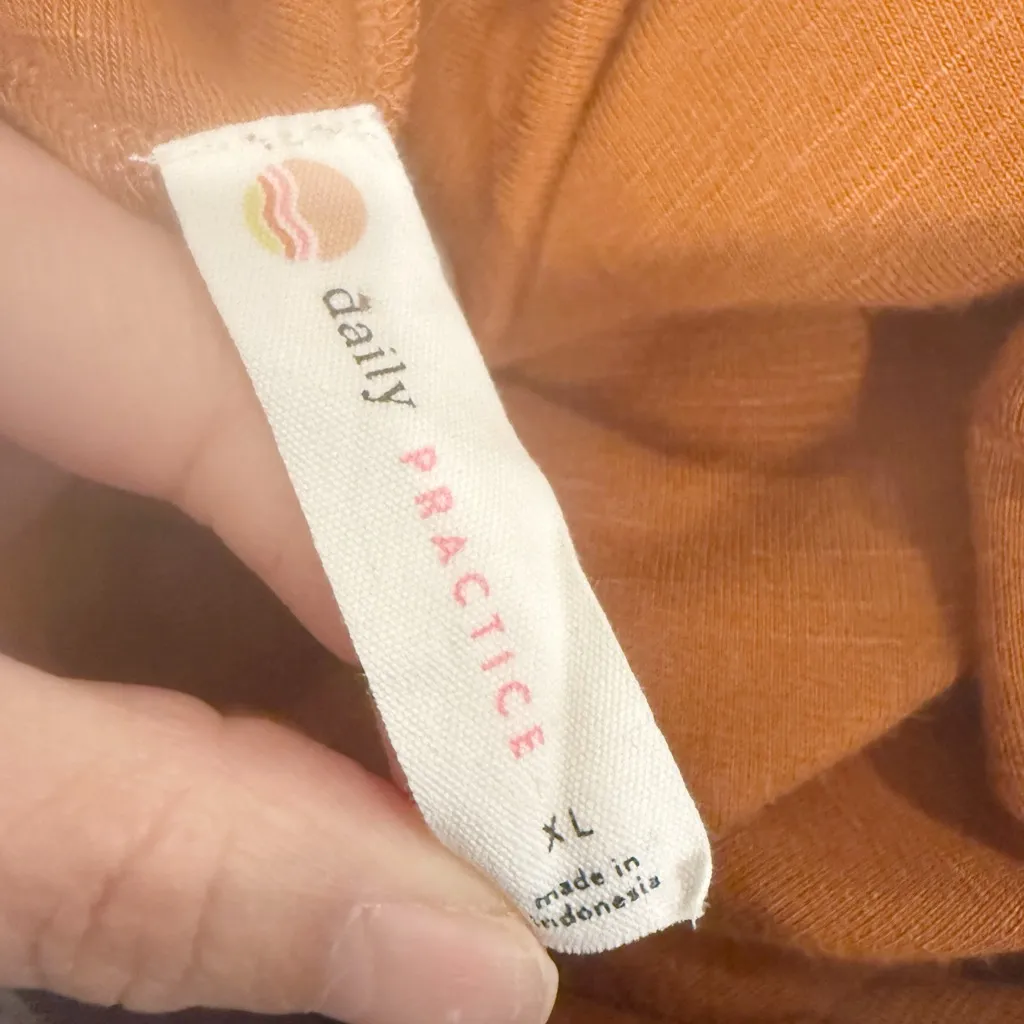 ANTHROPOLOGIE DAILY PRACTICE Open Back Long Sleeve Ruched Dress Yellow XL - Image 6