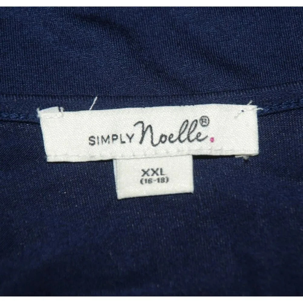 Simply Noelle Ladies Blue Shirt Top Size XXL 16 18 3/4 Sleeve Stretch Tunic - Image 9