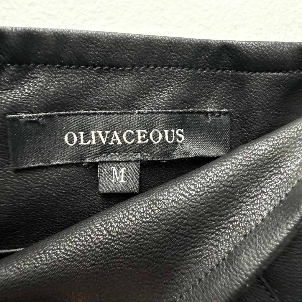 Olivaceous  Faux Leather Mini Skirt, Black | Size Medium - Image 5