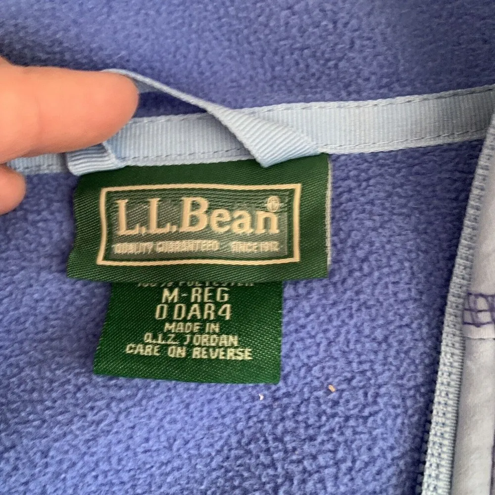 LL Bean Womens Jacket Fleece Lined Windbreaker Soft Shell Blue Size M - Image 3