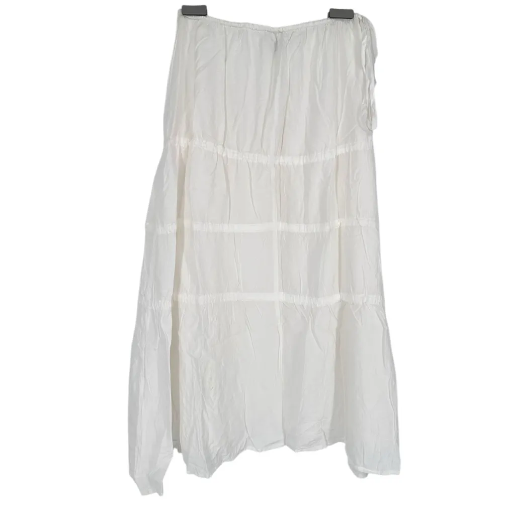 Princess Polly White Perky Tie Detail Tiered Maxi Skirt size 2 Bohemian Boho - Image 10