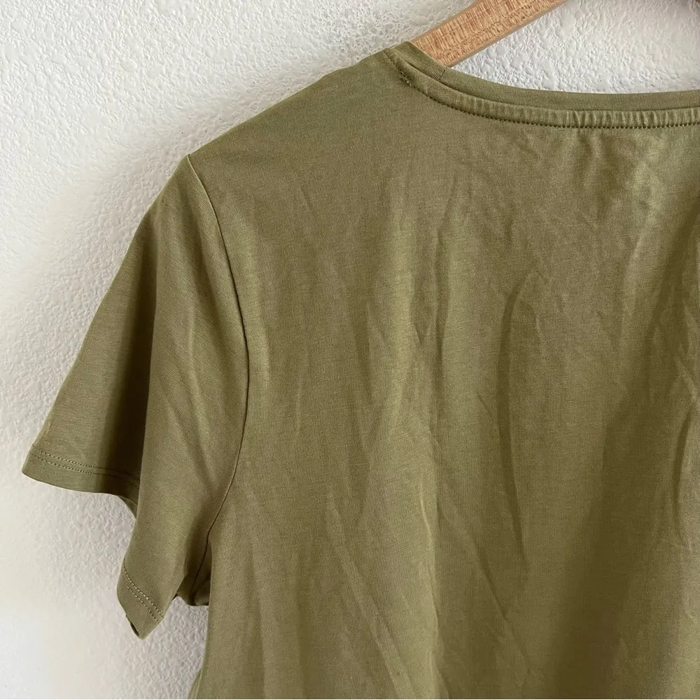 Chico’s by Chico’s Army Green Shirt Embroidered Medium - Size 1 - Image 7
