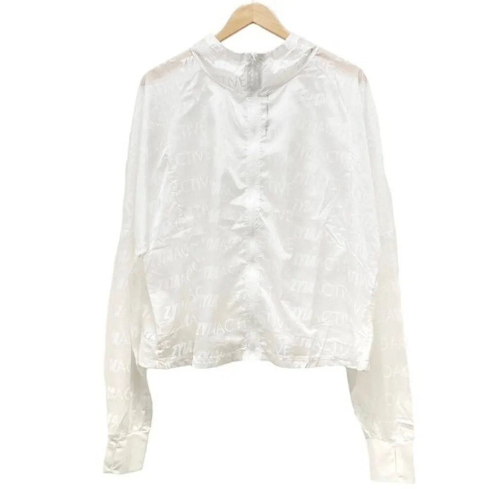Zyia Active White Sheer Breeze Hooded Jacket Windbreaker Women’s Size XXXL NEW - Image 3