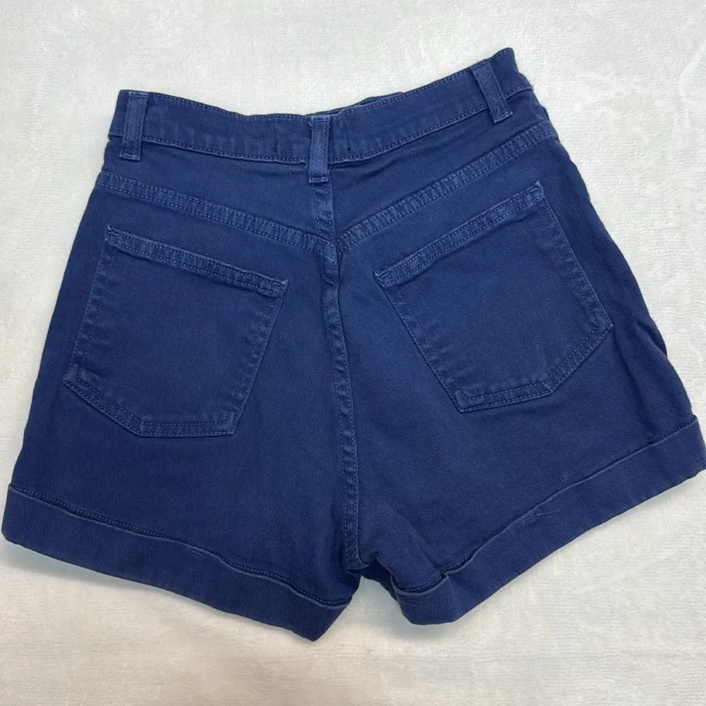 American Apparel Women's High Waist Blue Denim Shorts-Size 26/27- Made in USA - Image 3