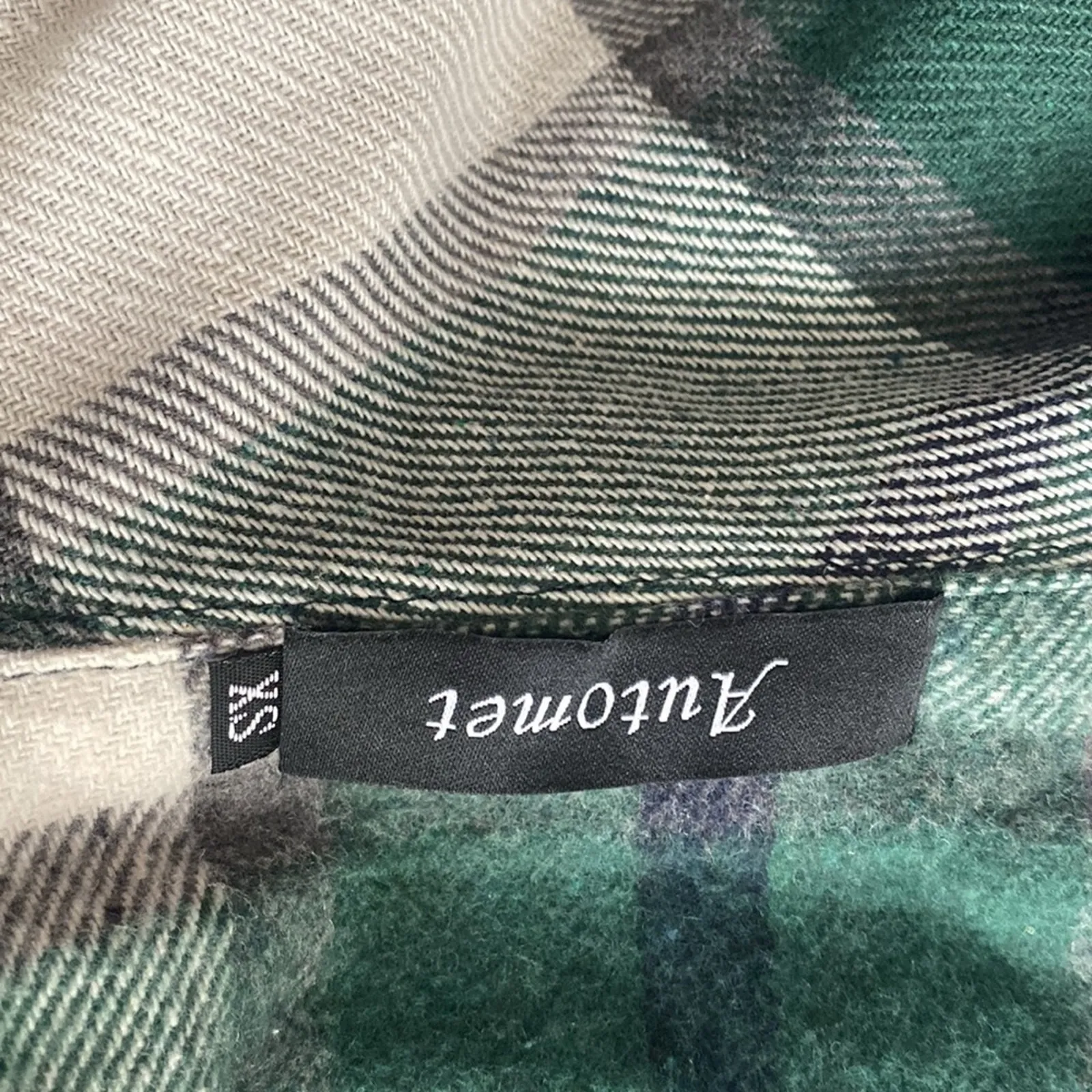 Green & White Plaid Flannel Long Sleeve Shacket Size XS - Image 9