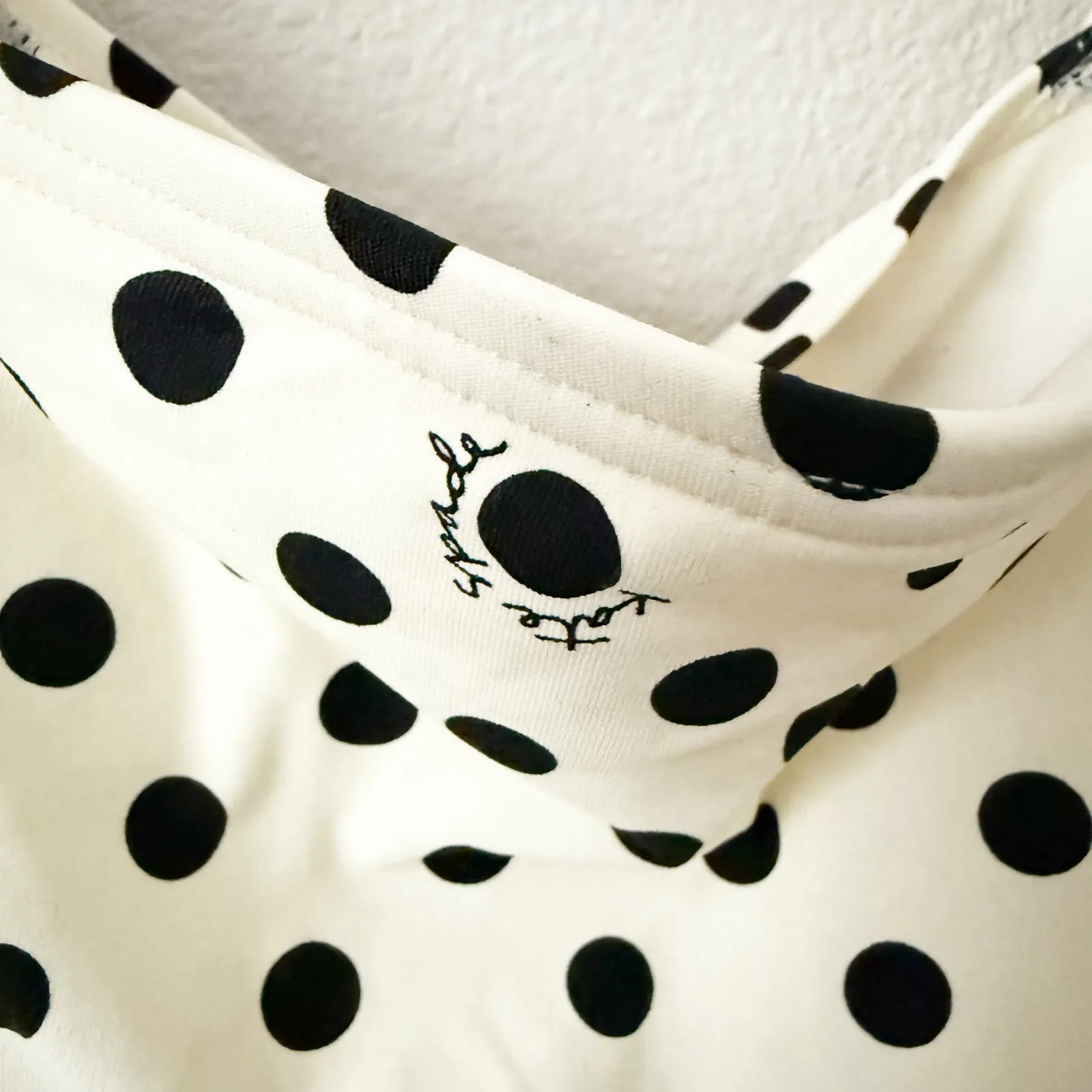 KATE SPADE | Cropped Polka Dot Sleeve Bikini Swimsuit Top Black Off White | XL - Image 5